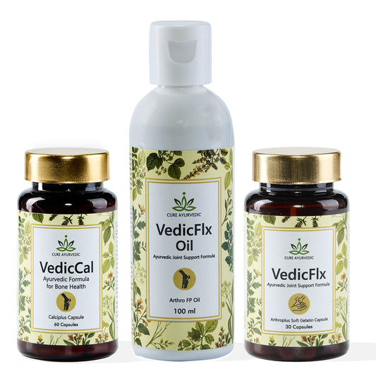 VedicCal + VedicFlx Oil + VedicFlx Capsules Combo Pack of 3